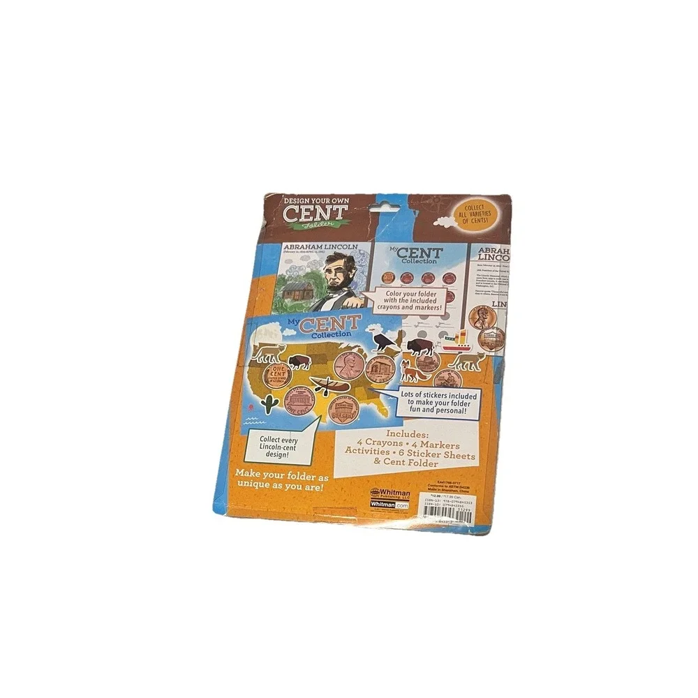 Design Your Own Cent Folder~My Cent Collection~8 Crayons/Markers~Folder/Stickers